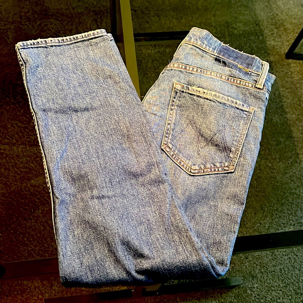 Mother Denim High Waisted Rider Ankle in Running with Scissors Size 29